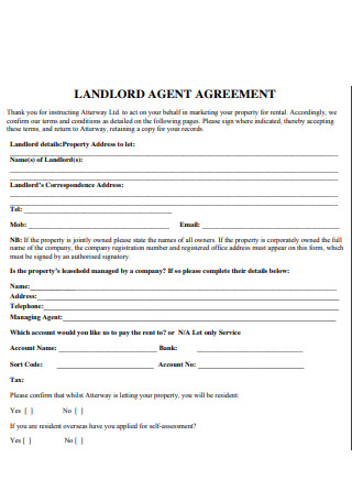 Landlord Agent Agreement