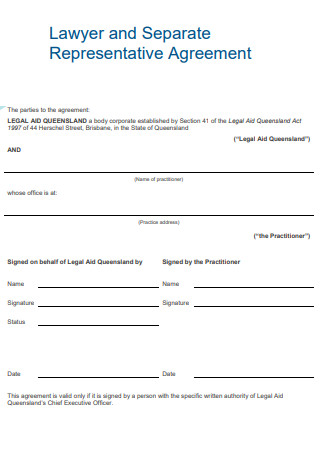 Lawyer and Separate Representative Agreement