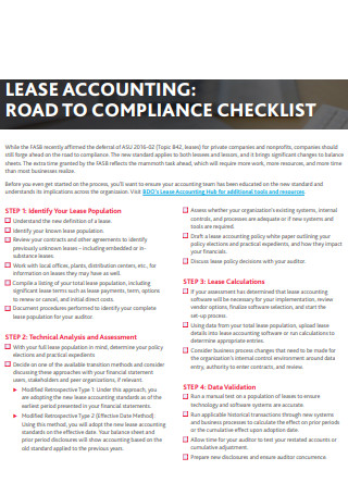 Lease Accounting Checklist