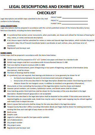 Legal Description Checklist