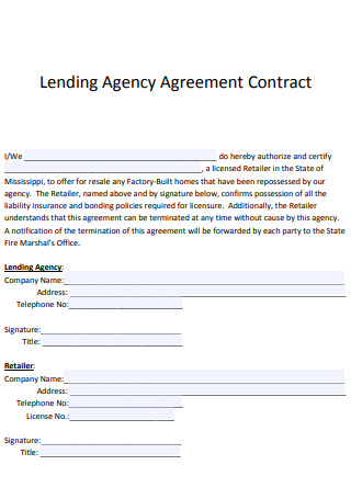 Lending Agency Agreement