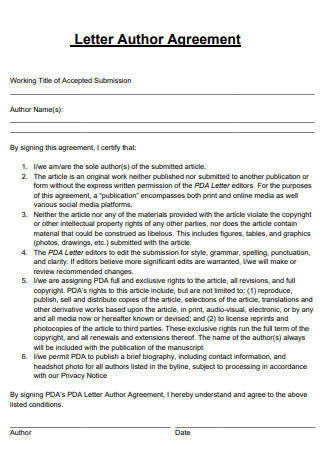 Letter Author Agreement
