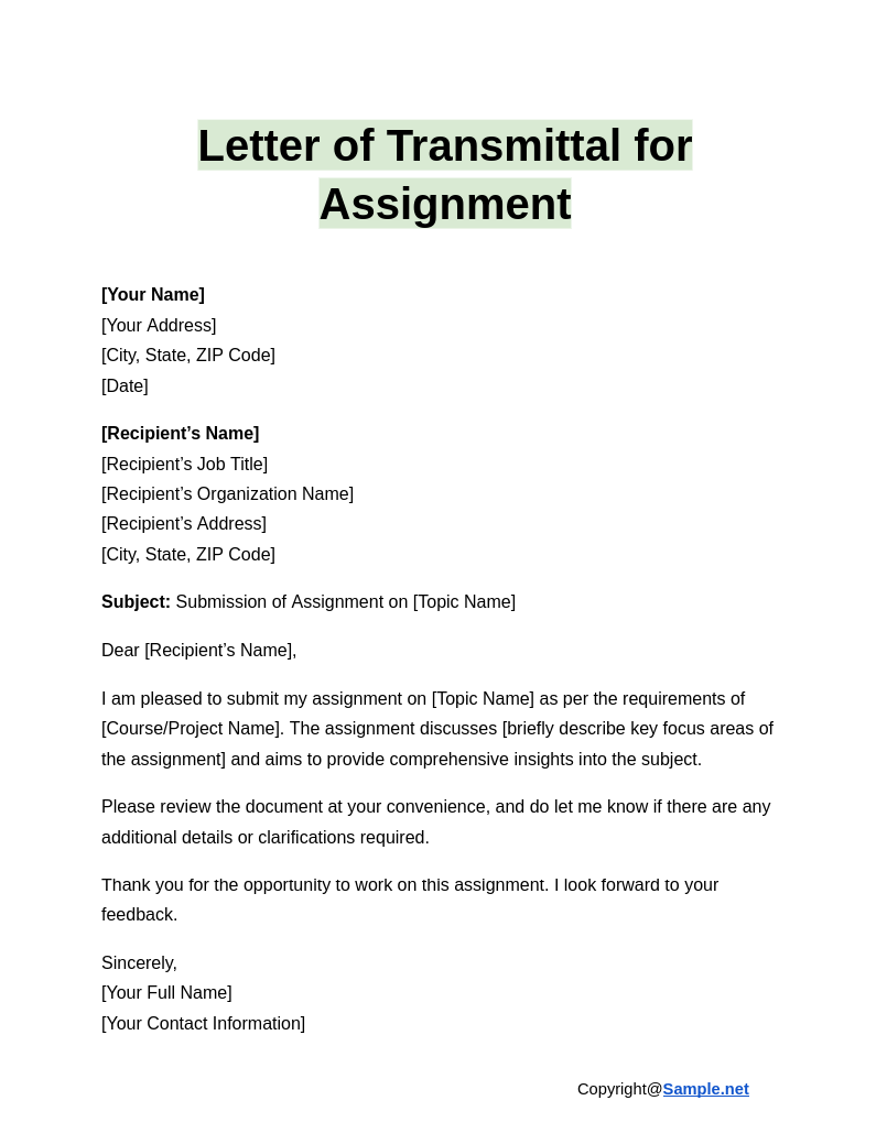 Letter of Transmittal for Assignment Google Docs 12 31 2024 11 15 AM