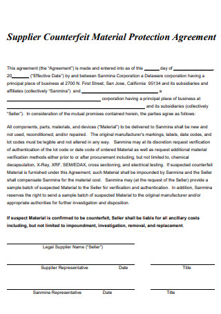 Material Protection Agreement