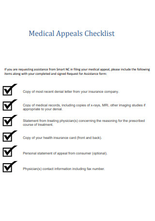 Medical Appeals Checklist
