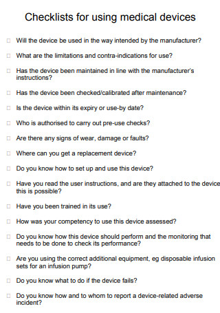 Medical Devices Checklist
