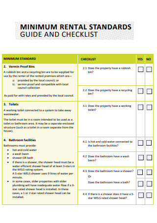 Minimum Rental Standards Guide and Checklist
