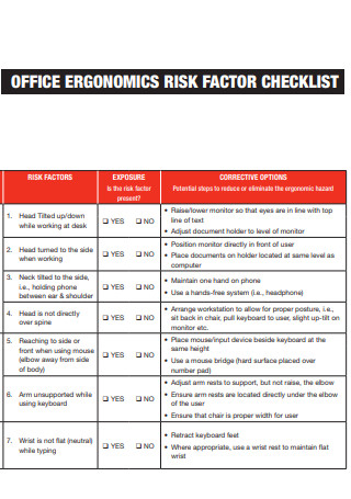 Office Risk Factor Checklist