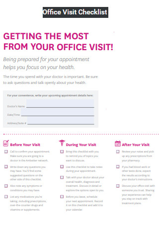 Office Visit Checklist