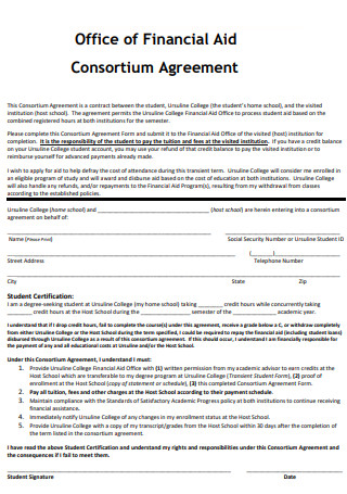 Office of Financial Aid Agreement