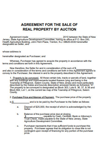 Property by Auction Sale Agreement