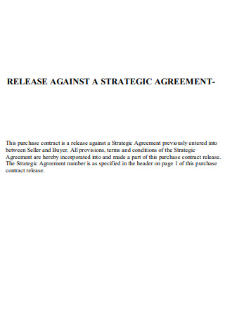 Release Against Strategic Agreement