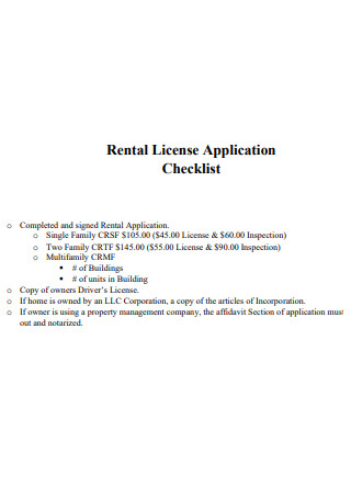 Rental License Application Checklist