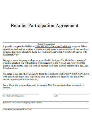 Retailer Participation Agreement