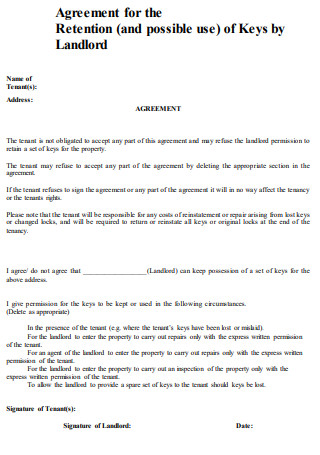 Retention of Landlord Agreement