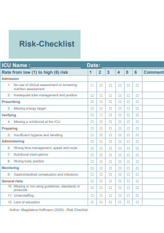 Risk Checklist