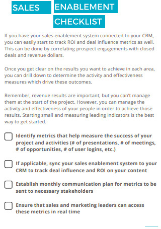 Sales Enablement Checklist