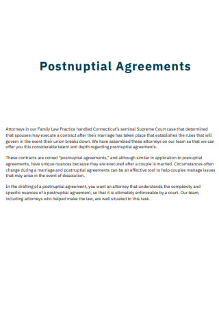 Simple Postnuptial Agreement