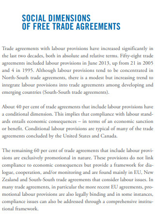 Social Dimensions of Free Trade Agreement