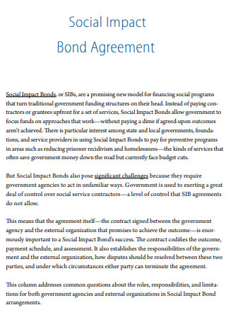 Social Impact Bond Agreement