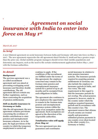 Social Insurance Agreement