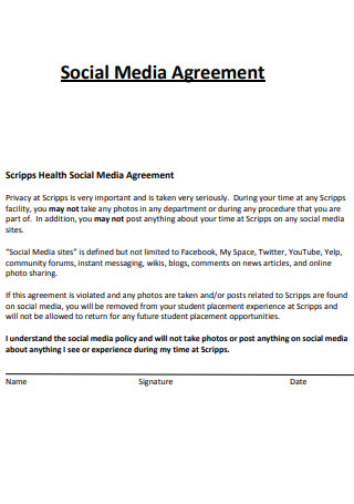 Social Media Agreement