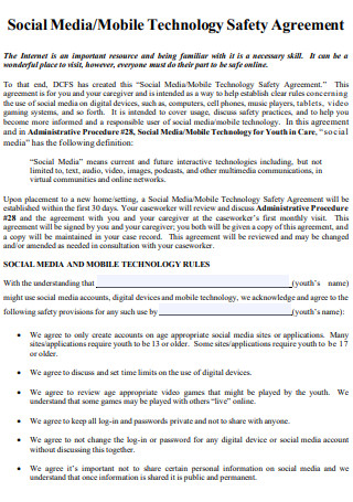 Social Mobile Technology Safety Agreement