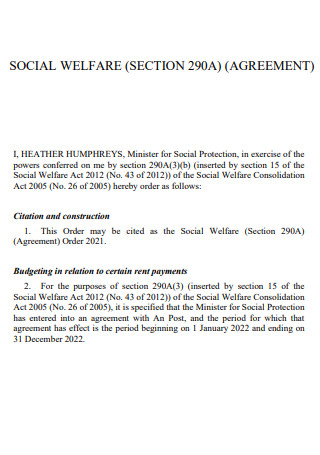 Social Welfare Agreement