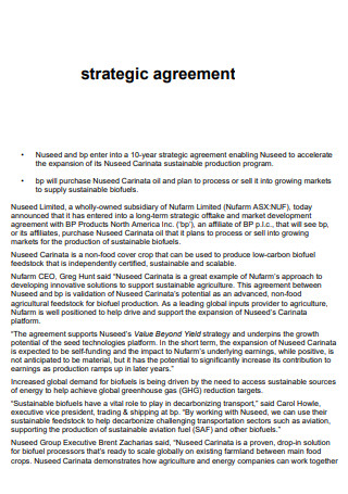Strategic Agreement Example