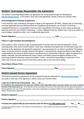 Student Technology Responsible Use Agreement