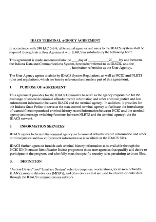 Terminal Agency Agreement