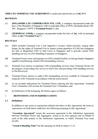 Terminal Use Agreement