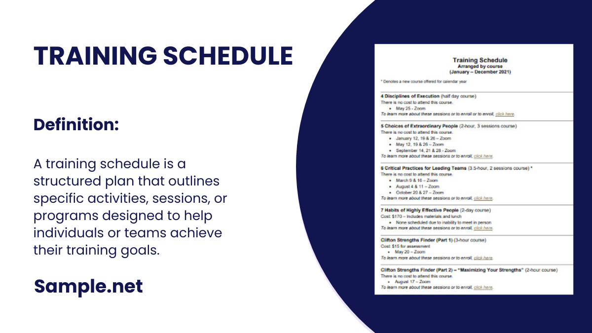 training schedule