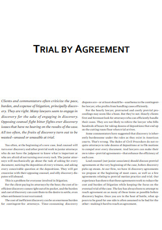 Trial By Agreement