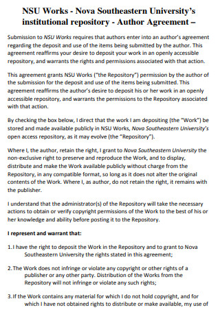 University Author Agreement