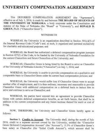 University Compensation Agreement