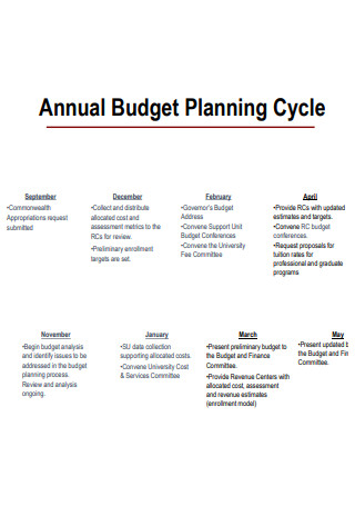 Annual Budget Planning Cycle