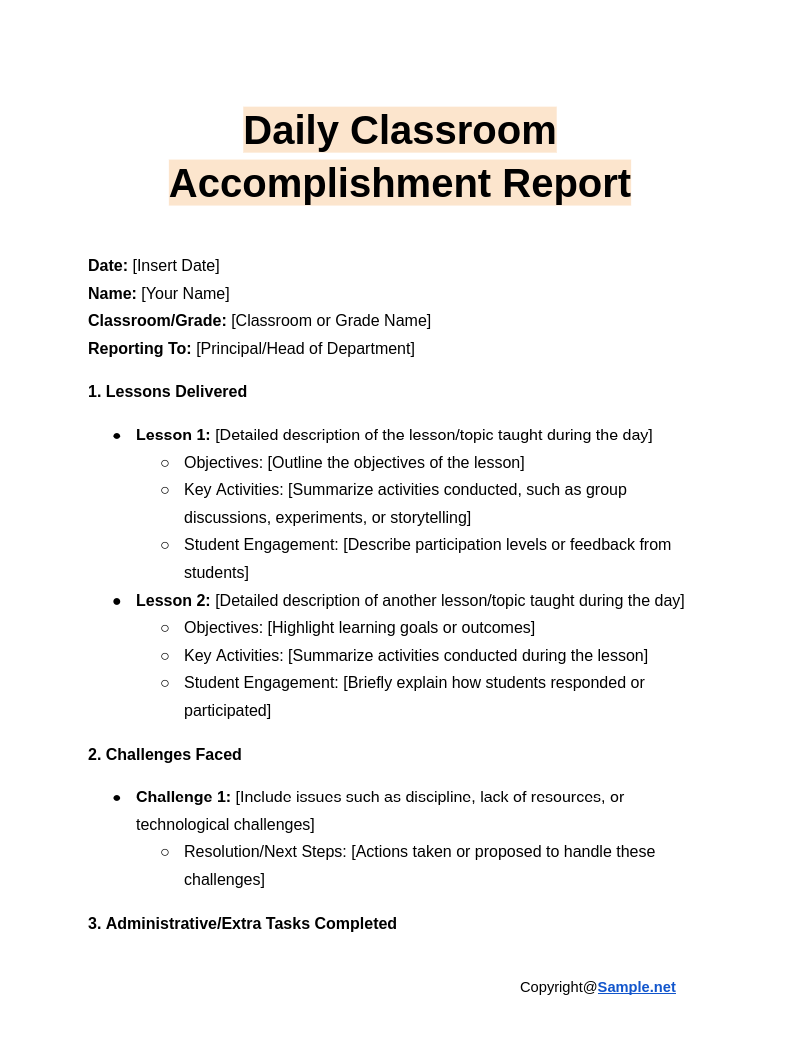 Daily Classroom Accomplishment Report Google Docs 01 17 2025 04 54 PM