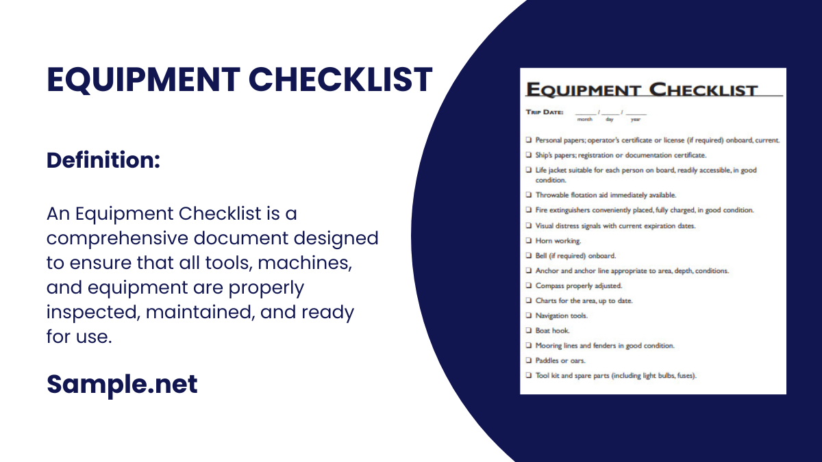 equipment checklist