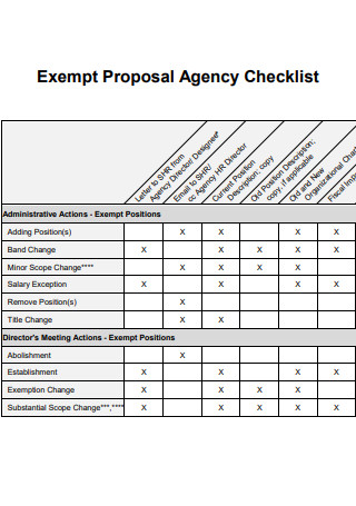 Exempt Proposal Agency Checklist