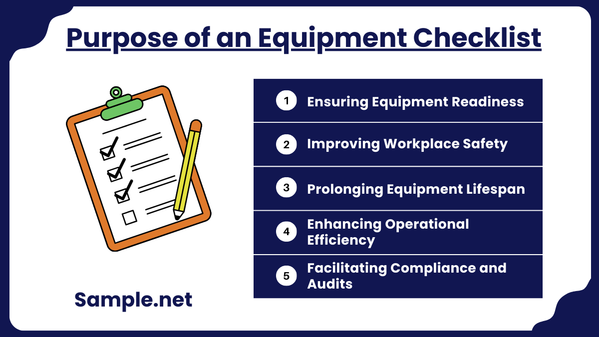 purpose of an equipment checklist