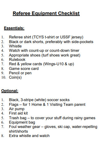 Referee Equipment Checklist1