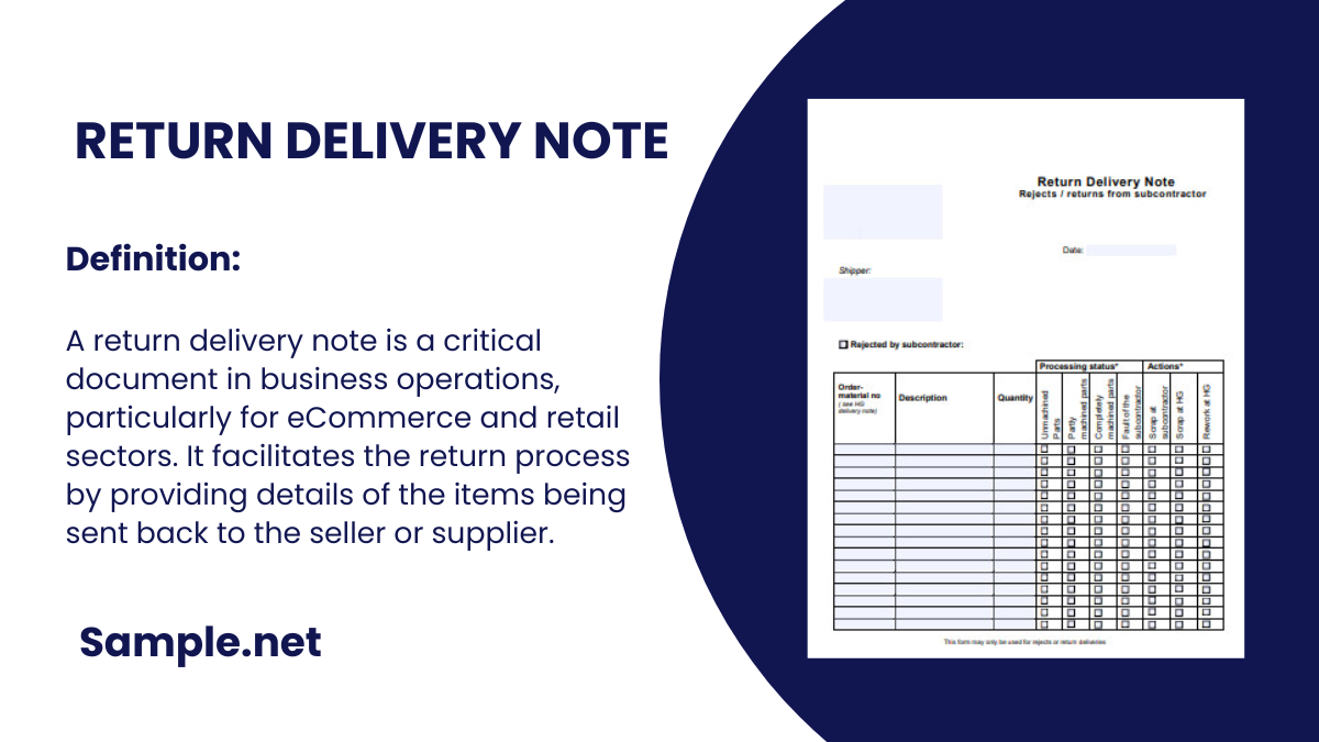 return delivery note