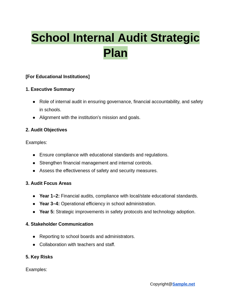 School Internal Audit Strategic Plan Google Docs 01 16 2025 04 45 PM