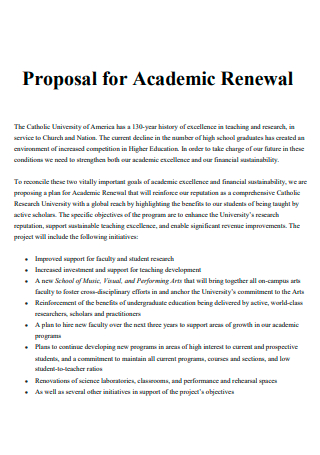 Academic Renewal Proposal