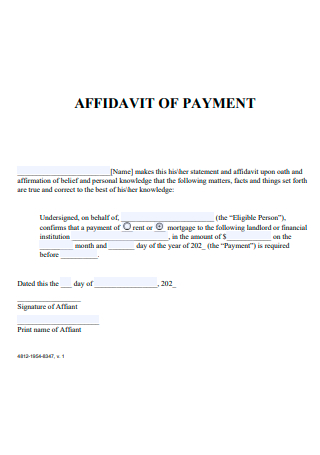 Affidavit of Payment in PDF