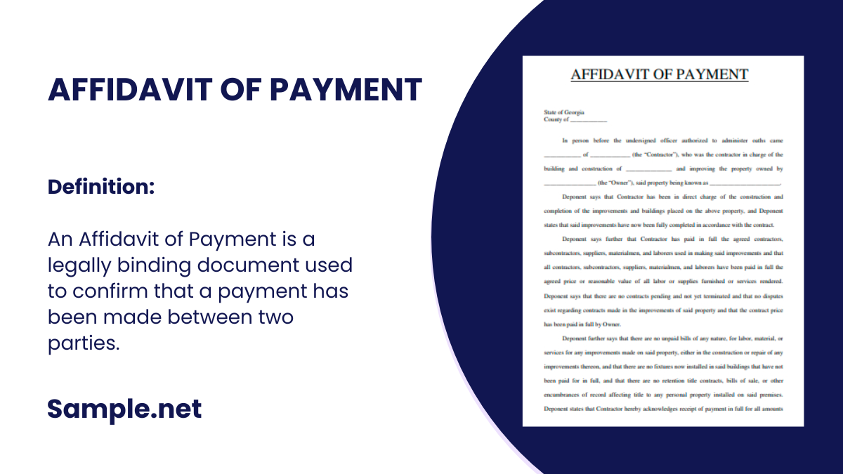 affidavit of payment