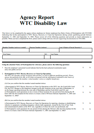 Agency Report For Disability Law