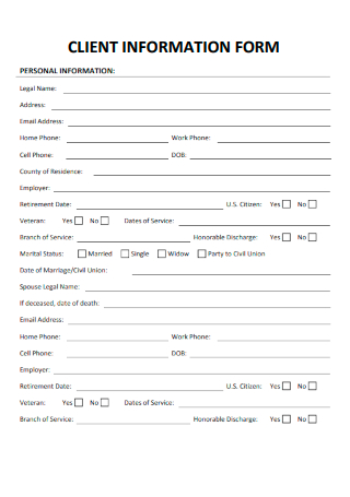 Basic Client Information Form