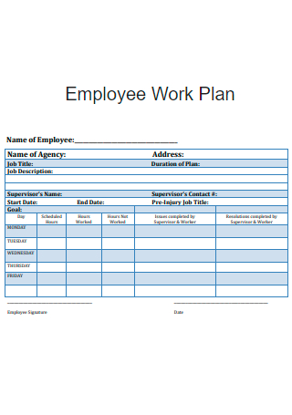 Basic Employee Work Plan